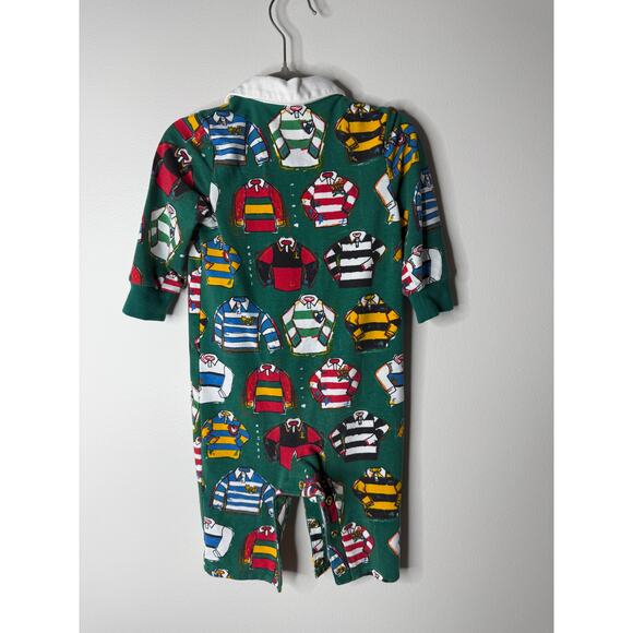 Rowing Blazers Target Baby Boy Long Sleeve Green One-piece Rugby Shirt Print 12M - Picture 2 of 3